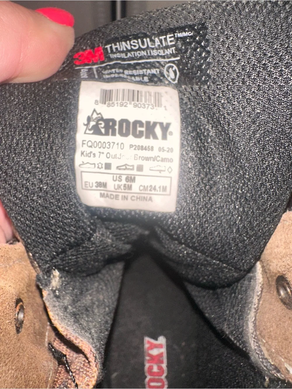 Rocky Kids Brown and Black Camouflage Hiking Boots